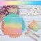 168PCS Pink and Gold-Pastel Party Supplies, Severs 24 Disposable Party Dinnerware Include Paper Party Plates, Cups, Napkins, Straw, Wooden Fork Spoon for Wedding, Rainbow Party, Birthday Baby Shower